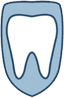 A tooth with a blue background